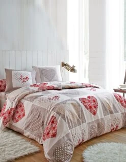 Linge De Lit Lovely En Coton Imprimé Coeurs