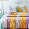 Linge De Lit Détroit En Coton Imprimé Rayures