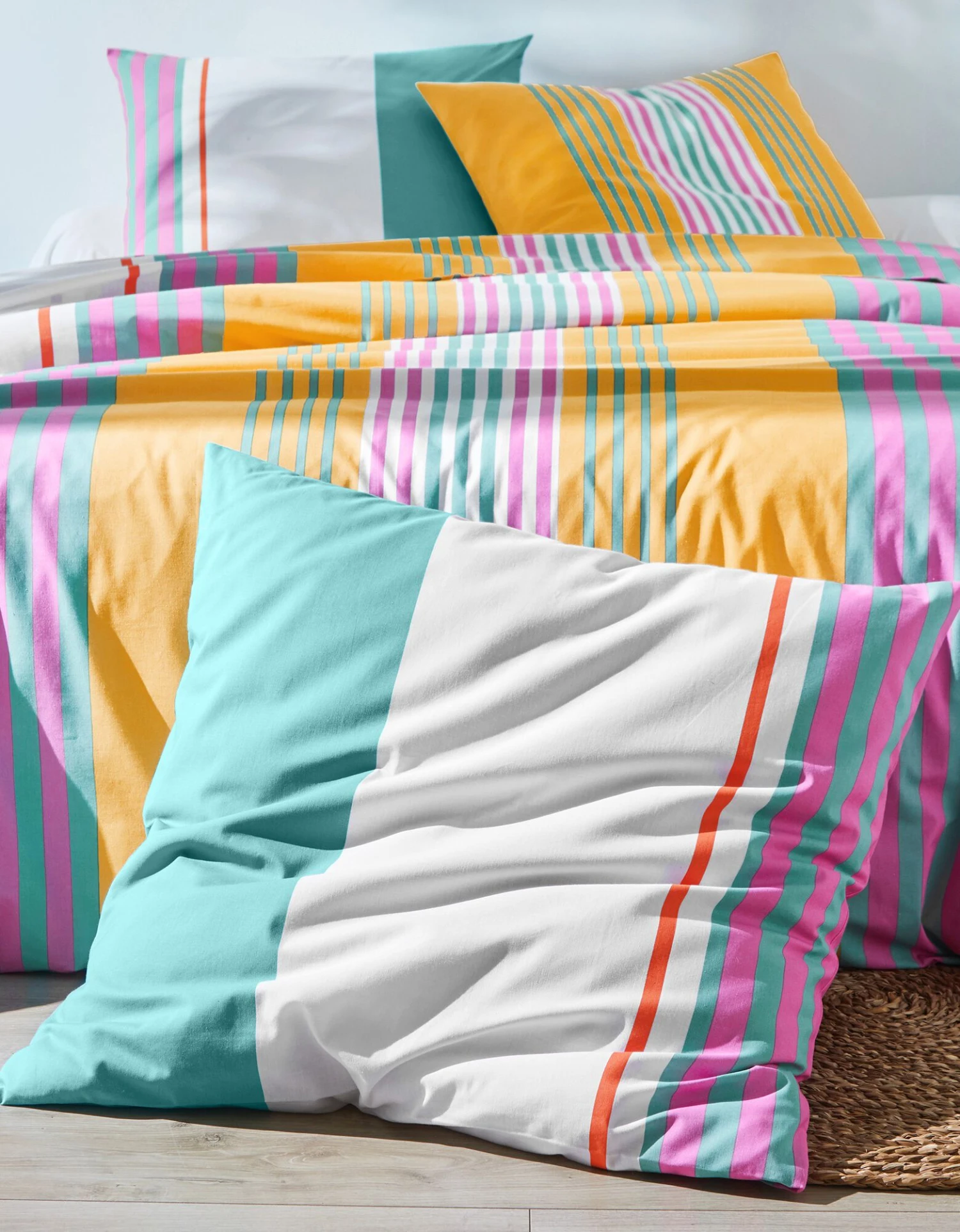 Linge De Lit Détroit En Coton Imprimé Rayures 3 Linge De Lit Détroit En Coton Imprimé Rayures – Image 3