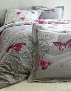 Linge De Lit Célestine En Coton Imprimé Fleurs Et Papillons -Maison Douceur Promos Magasin 100077 C01 zoomx vue5