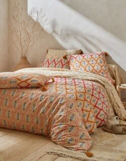 Linge De Lit Lina En Coton Imprimé Finition Pompons