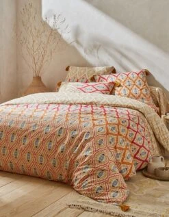 Linge De Lit Lina En Coton Imprimé Finition Pompons -Maison Douceur Promos Magasin 100102 C01 zoomx vue3