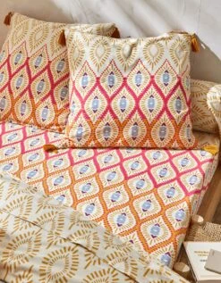 Linge De Lit Lina En Coton Imprimé Finition Pompons -Maison Douceur Promos Magasin 100102 C01 zoomx vue6