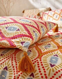 Linge De Lit Lina En Coton Imprimé Finition Pompons -Maison Douceur Promos Magasin 100102 C01 zoomx vue7