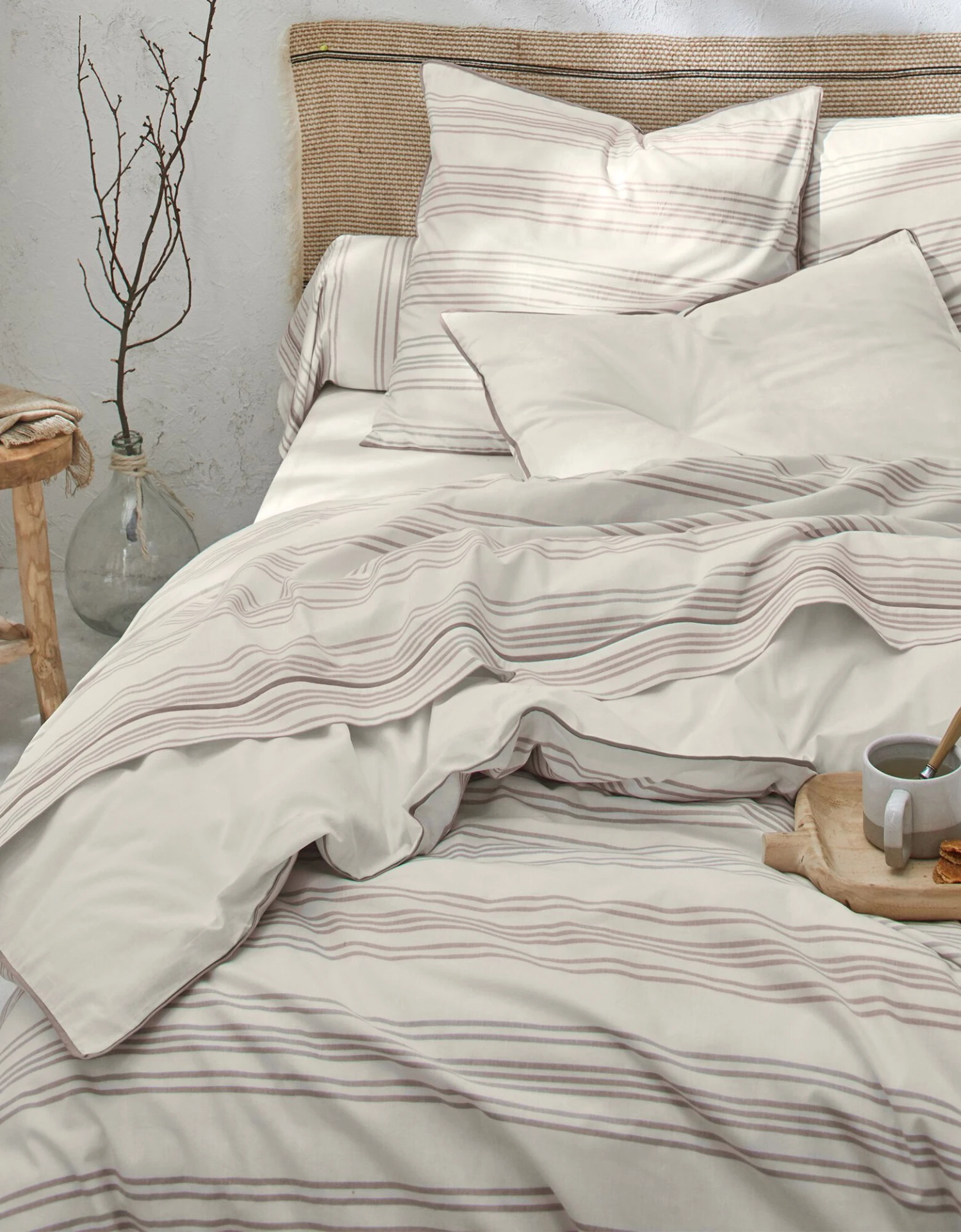 Linge De Lit Eugénie Rayures Tissés Teints - Coton 1 Linge De Lit Eugénie Rayures Tissés Teints - Coton