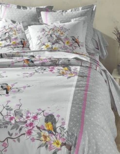 Linge De Lit Birdy En Coton Imprimé Oiseaux -Maison Douceur Promos Magasin 100137 C00 zoomx vue3