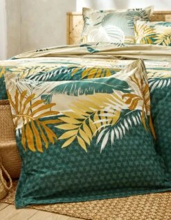 Linge De Lit Jane En Coton Imprimé Feuillages 11 Linge De Lit Jane En Coton Imprimé Feuillages -Maison Douceur Promos Magasin 100149 C04 zoomx vue5