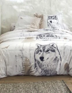 Linge De Lit Artic Imprimé Chien-loup - Coton