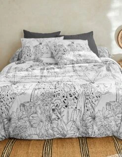 Linge De Lit Botanic En Coton Imprimé Jungle Léopard
