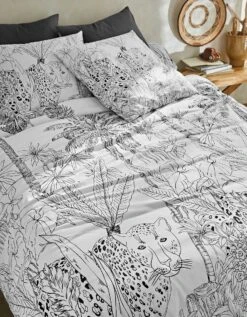 Linge De Lit Botanic En Coton Imprimé Jungle Léopard -Maison Douceur Promos Magasin 100610 C01 zoomx vue6