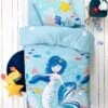 Linge De Lit Enfant à Motifs Sirènes Doris 1 Personne - Coton