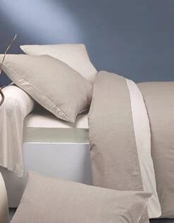 Linge De Lit Ecorce Viscose Coton - Coloris Lin/crème