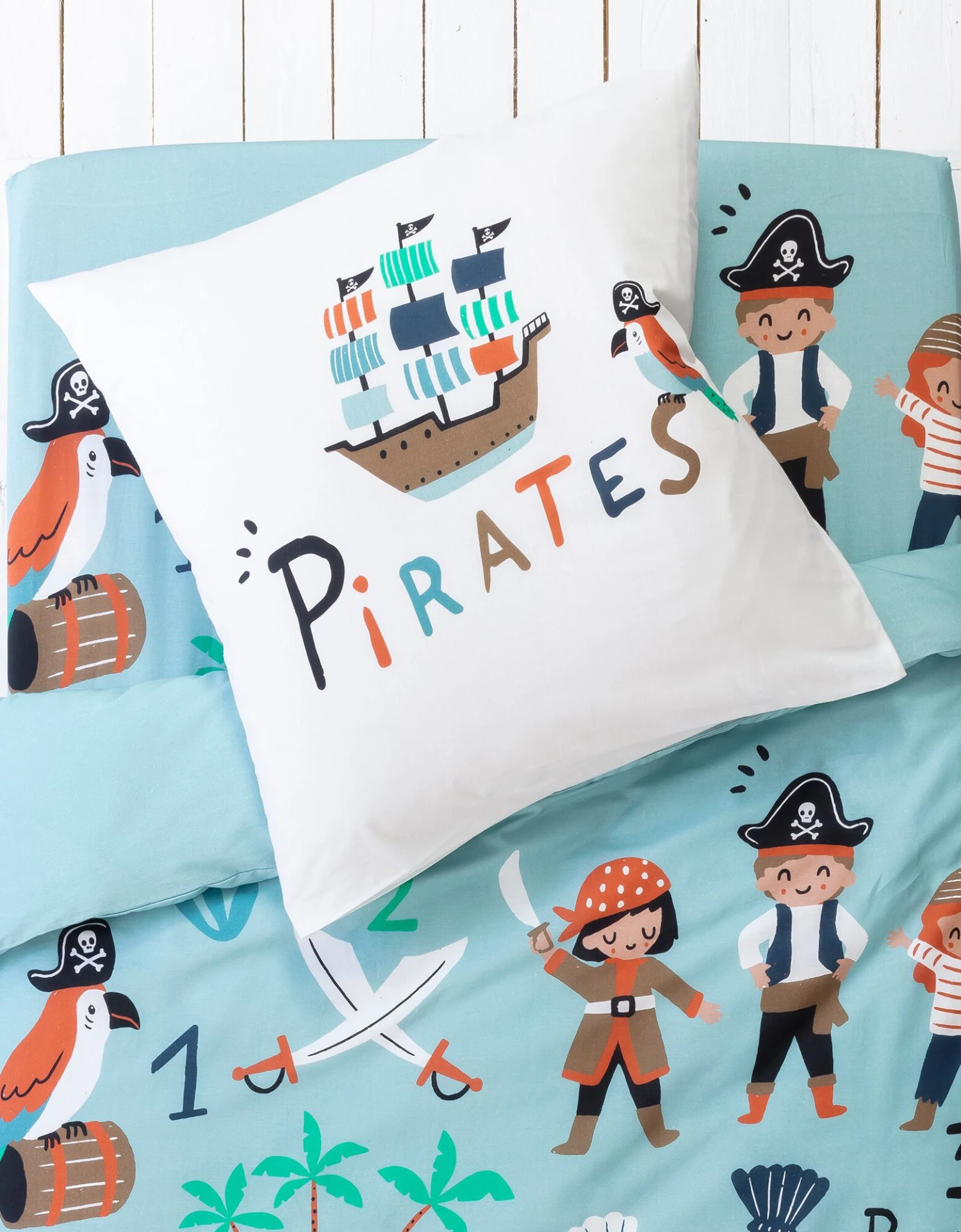 Linge De Lit Enfant Pirates Imprimé En Coton 2 Linge De Lit Enfant Pirates Imprimé En Coton – Image 2