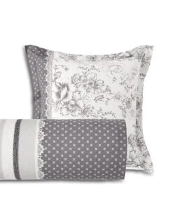 Linge De Lit Gabrielle En Coton Imprimé Pois, Fleurs Et Dentelle -Maison Douceur Promos Magasin 100685 C02 zoomx vue4