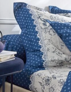 Linge De Lit Gabrielle En Flanelle Imprimé Fleurs Et Dentelle -Maison Douceur Promos Magasin 100785 C03 zoomx vue4