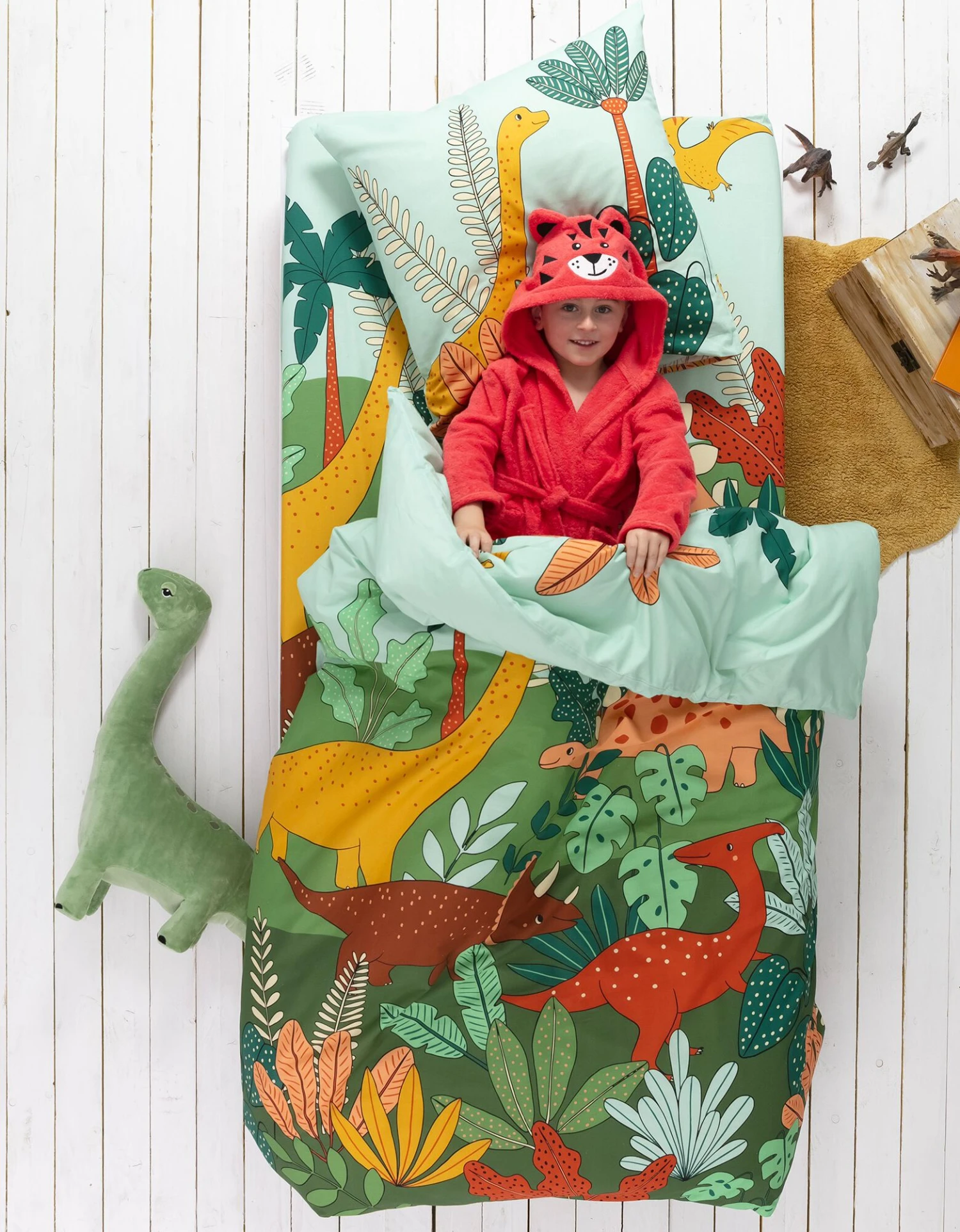 Linge De Lit Enfant Jurassi Coton - Imprimé Dinosaure 2 Linge De Lit Enfant Jurassi Coton - Imprimé Dinosaure – Image 2