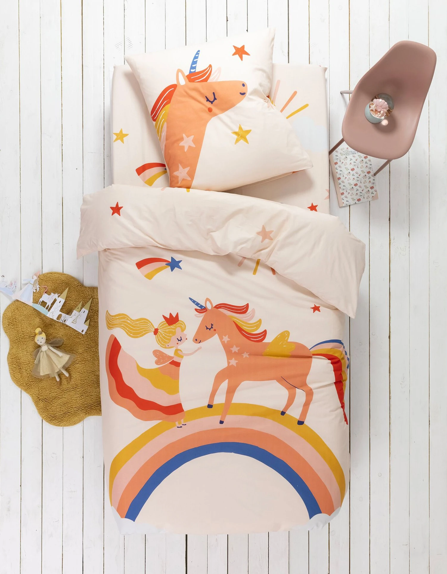 Linge De Lit Enfant Coton - Imprimé Princesse Et Licorne 1 Linge De Lit Enfant Coton - Imprimé Princesse Et Licorne