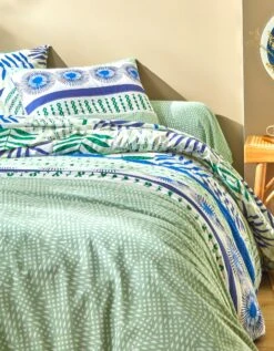Linge De Lit Adèle Imprimé Feuillage Graphique - Coton -Maison Douceur Promos Magasin 100908 C01 zoomx vue4