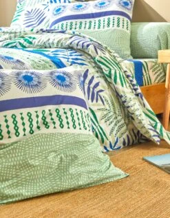 Linge De Lit Adèle Imprimé Feuillage Graphique - Coton -Maison Douceur Promos Magasin 100908 C01 zoomx vue5