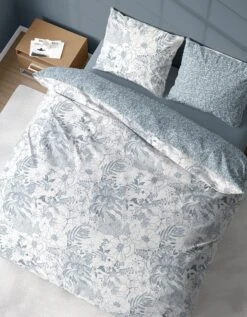 Parure De Lit Toile Imprimé Végétal Bicolore - Microfibre Topcool®