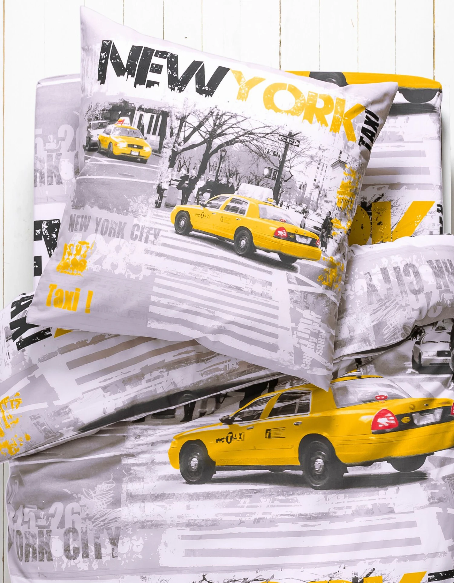 Linge De Lit Enfant Drive - Polycoton Imprimé Taxis New-yorkais 3 Linge De Lit Enfant Drive - Polycoton Imprimé Taxis New-yorkais – Image 3