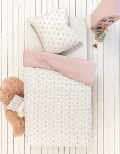 Parure De Lit Enfant Fleurie - Gaze De Coton