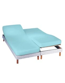 Maison Douceur Promos Magasin 13 Drap-housse Uni Sommier Articulé Coton - Bonnets 26 Cm