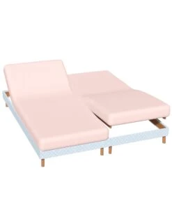 Drap-housse Uni Percale Sommier Articulé Bonnets 26 Cm