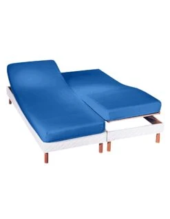 Drap-housse Uni Sommier Articulé Polyester-coton Bonnets 26 Cm