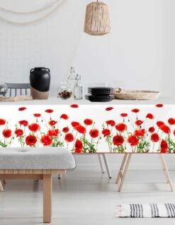 Nappe Toile Cirée Imprimé Coquelicots