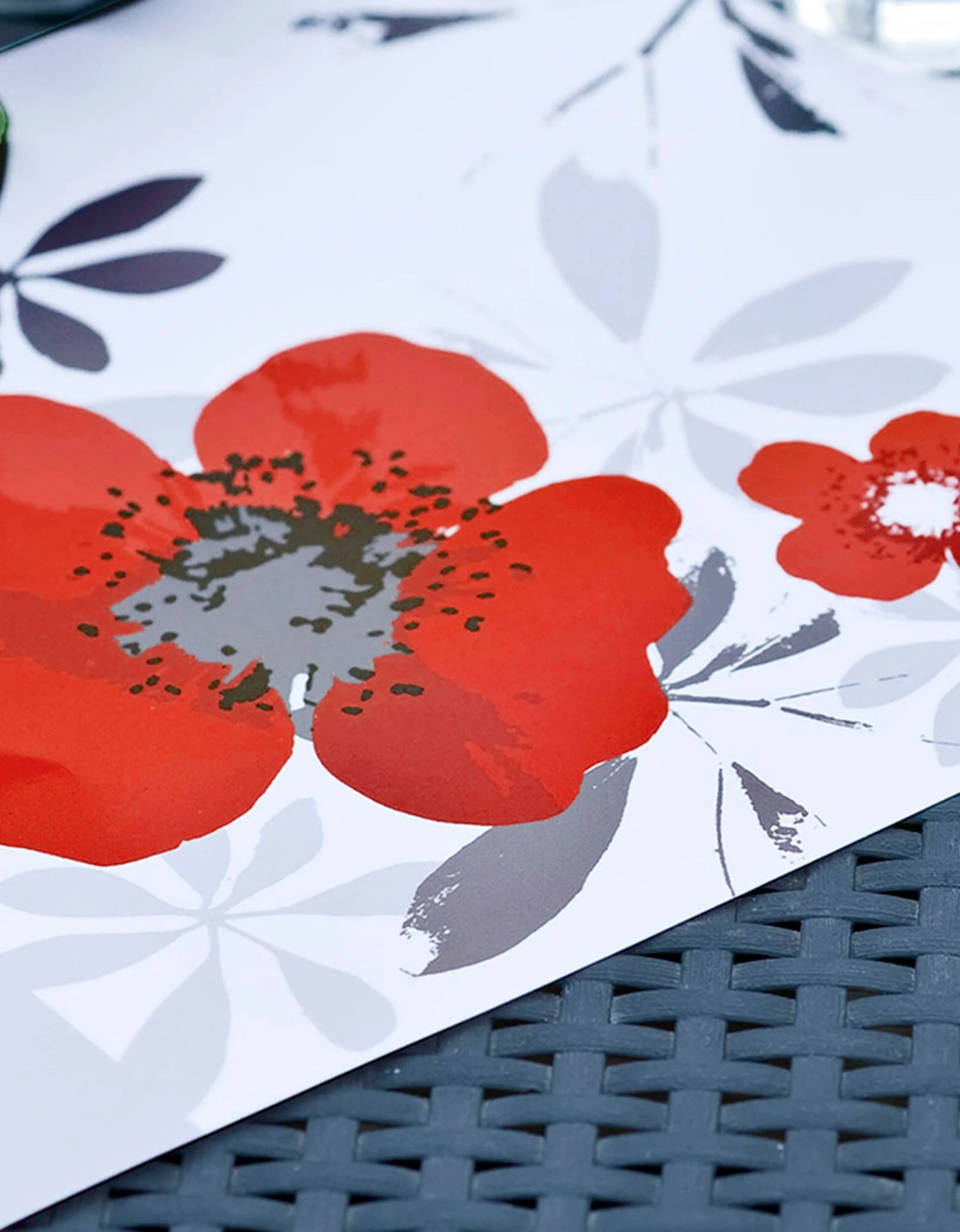 Set De Table Rectangulaire Imprimé Coquelicots – Lot De 4 2 Set De Table Rectangulaire Imprimé Coquelicots – Lot De 4 – Image 2