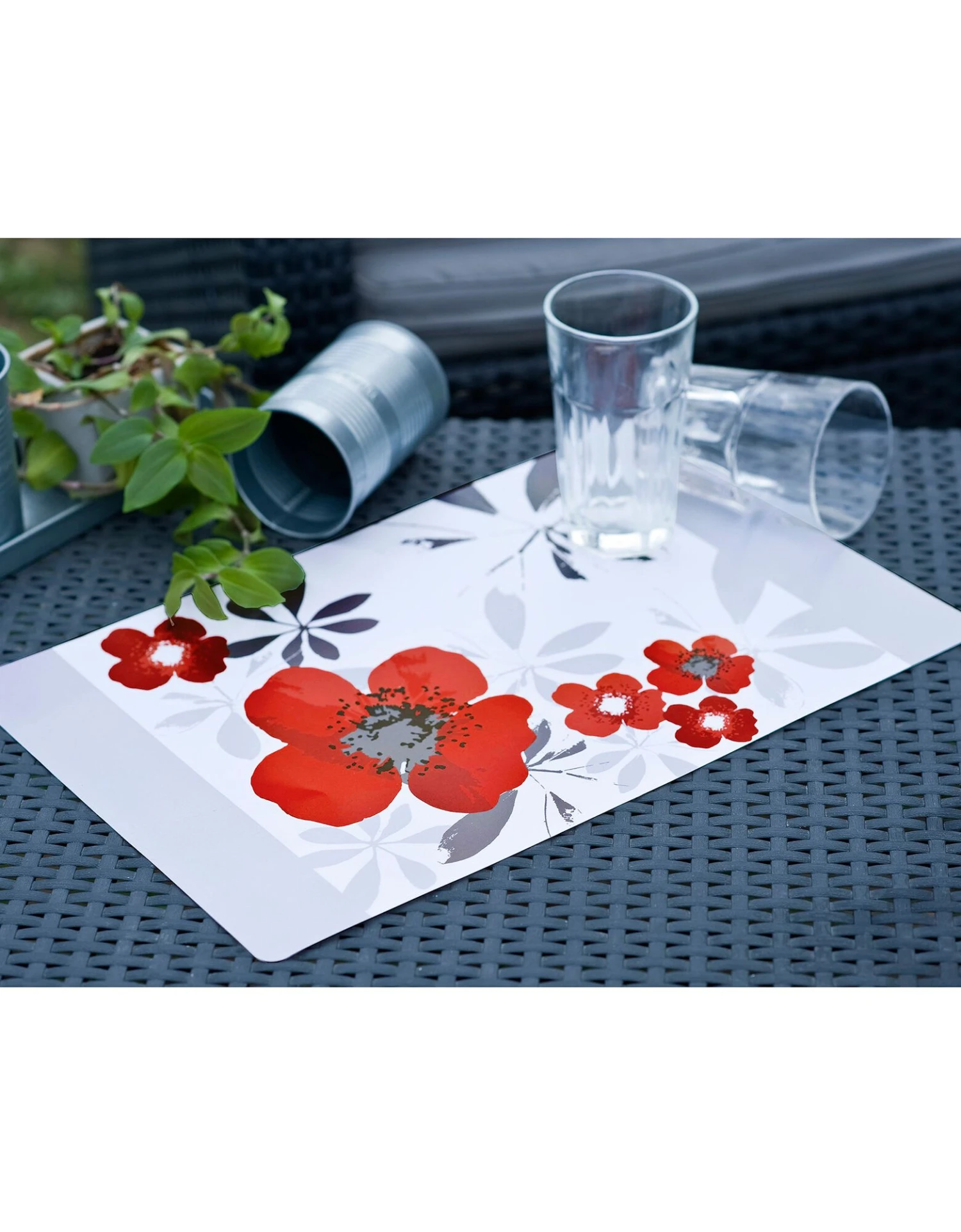Set De Table Rectangulaire Imprimé Coquelicots – Lot De 4 1 Set De Table Rectangulaire Imprimé Coquelicots – Lot De 4