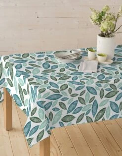 Nappe Tissu Enduit Imprimé Feuillage