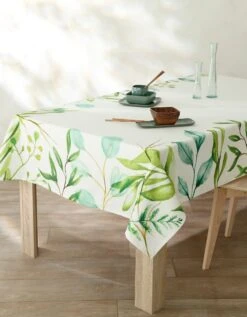 Nappe Fabriquée En France, Motif Frise Végétale Aquarelle - Coton Biologique(1) -Maison Douceur Promos Magasin 120540 C01 zoomx vue4