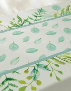 Nappe Fabriquée En France, Motif Végétal Aquarelle - Coton Biologique(1) -Maison Douceur Promos Magasin 120541 C01 zoomx vue3