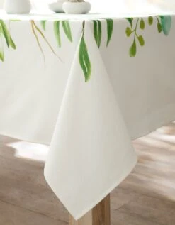 Nappe Fabriquée En France, Motif Végétal Aquarelle - Coton Biologique(1) -Maison Douceur Promos Magasin 120541 C01 zoomx vue5