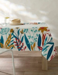 Nappe Fabriquée En France, Motif Frise Fleurs Spectaculaires - Coton Biologique(1)