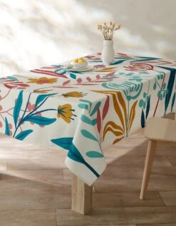 Nappe Fabriquée En France, Motif Fleurs Spectaculaires - Coton Biologique(1) -Maison Douceur Promos Magasin 120547 C01 zoomx vue3