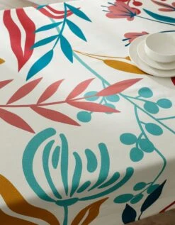 Nappe Fabriquée En France, Motif Fleurs Spectaculaires - Coton Biologique(1) -Maison Douceur Promos Magasin 120547 C01 zoomx vue4