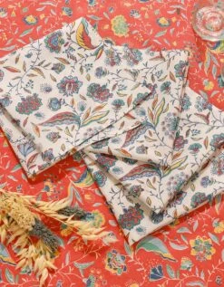 Serviette De Table Imprimé Floral Indian Summer - Lot De 4