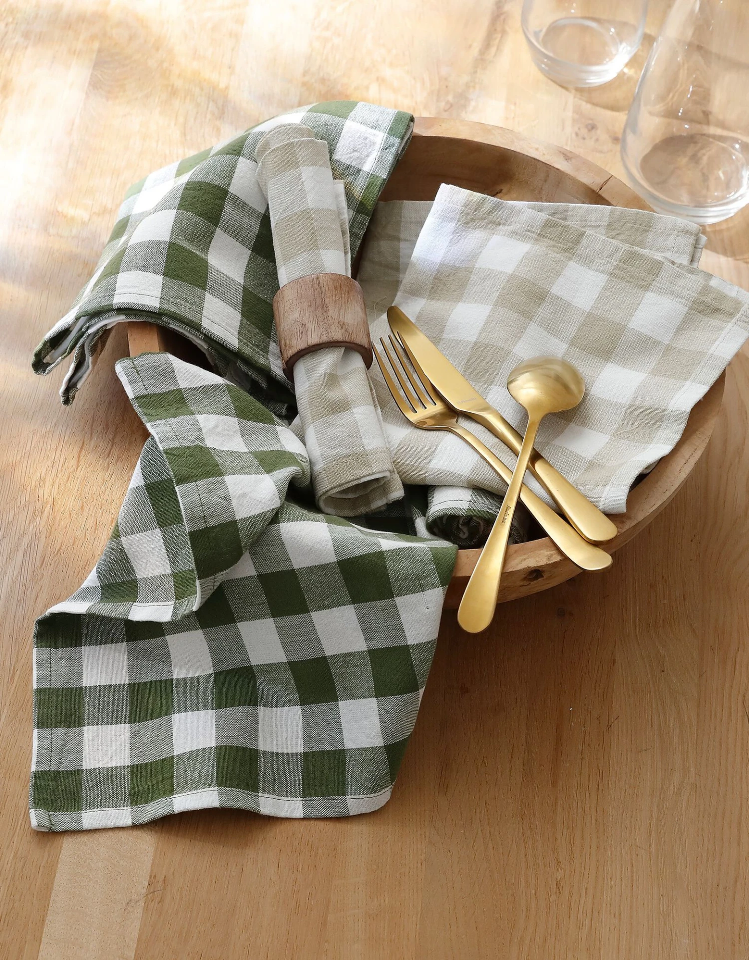 Serviettes De Table à Carreaux Vichy - Lot De 4 2 Serviettes De Table à Carreaux Vichy - Lot De 4 – Image 2