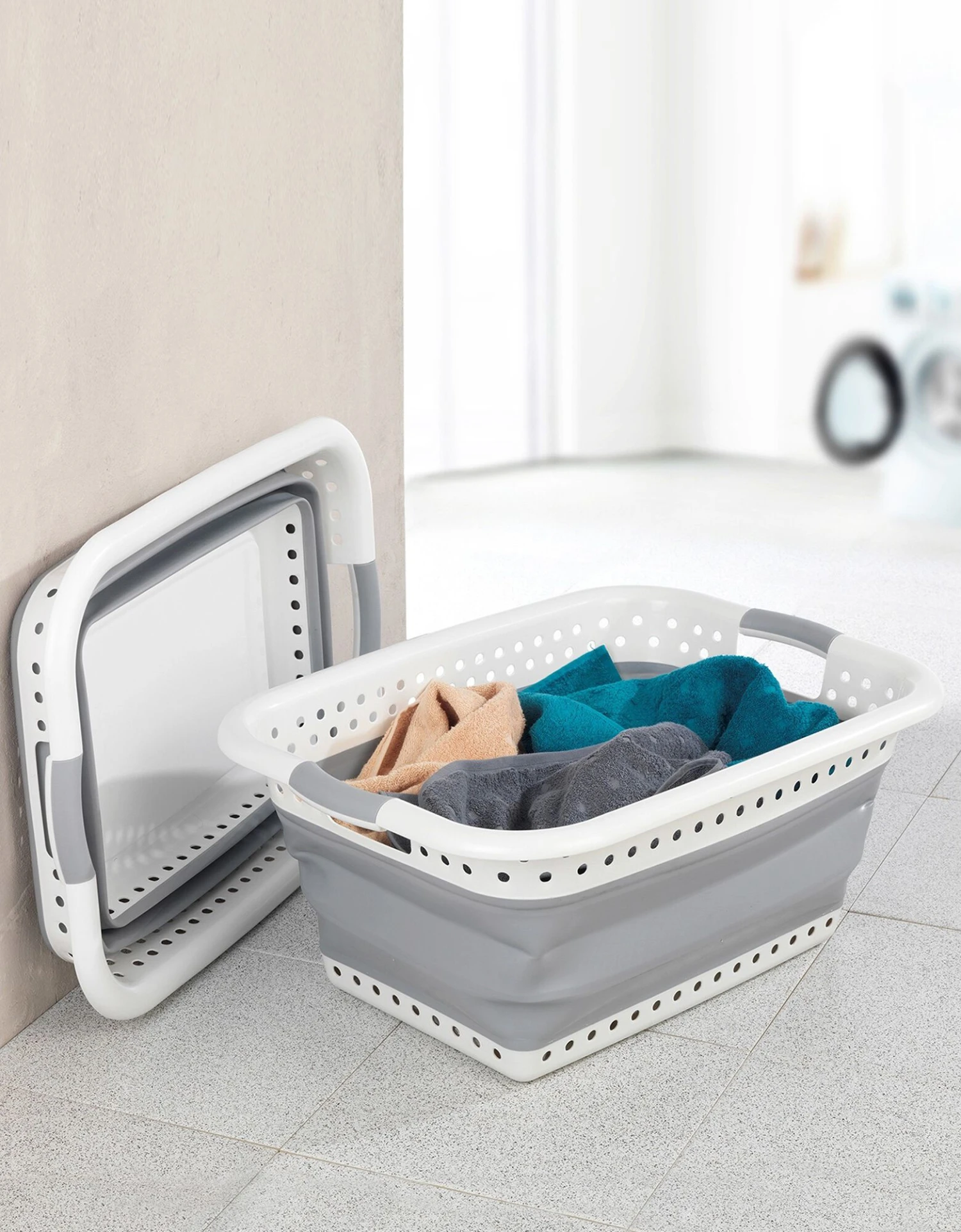 Panier à Linge Rectangulaire Pliable Gain De Place 2 Panier à Linge Rectangulaire Pliable Gain De Place – Image 2