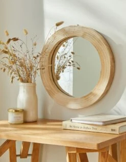 Miroir Rond En Bois Naturel -Maison Douceur Promos Magasin 236262 C01 zoomx vue3