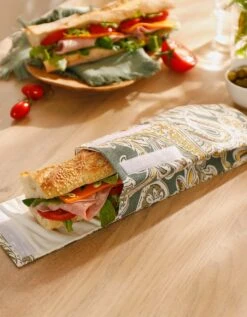 Pochette Alimentaire En Tissu Pour Sandwich Baguette - Collection Upcycling