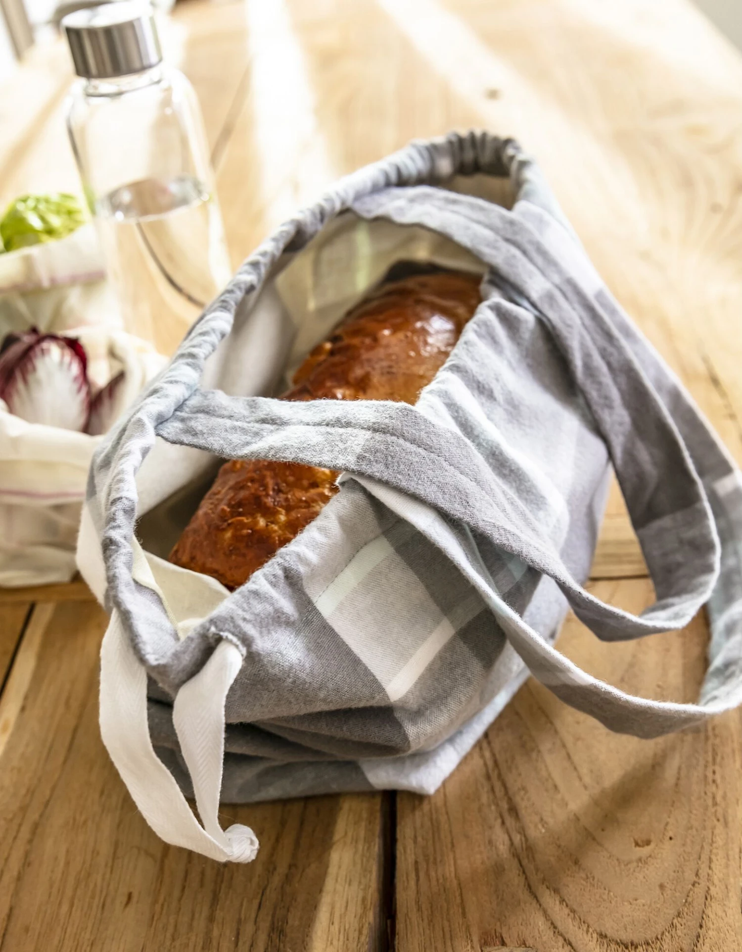 Sac à Pain En Tissu Flanelle - Collection Upcycling 1 Sac à Pain En Tissu Flanelle - Collection Upcycling