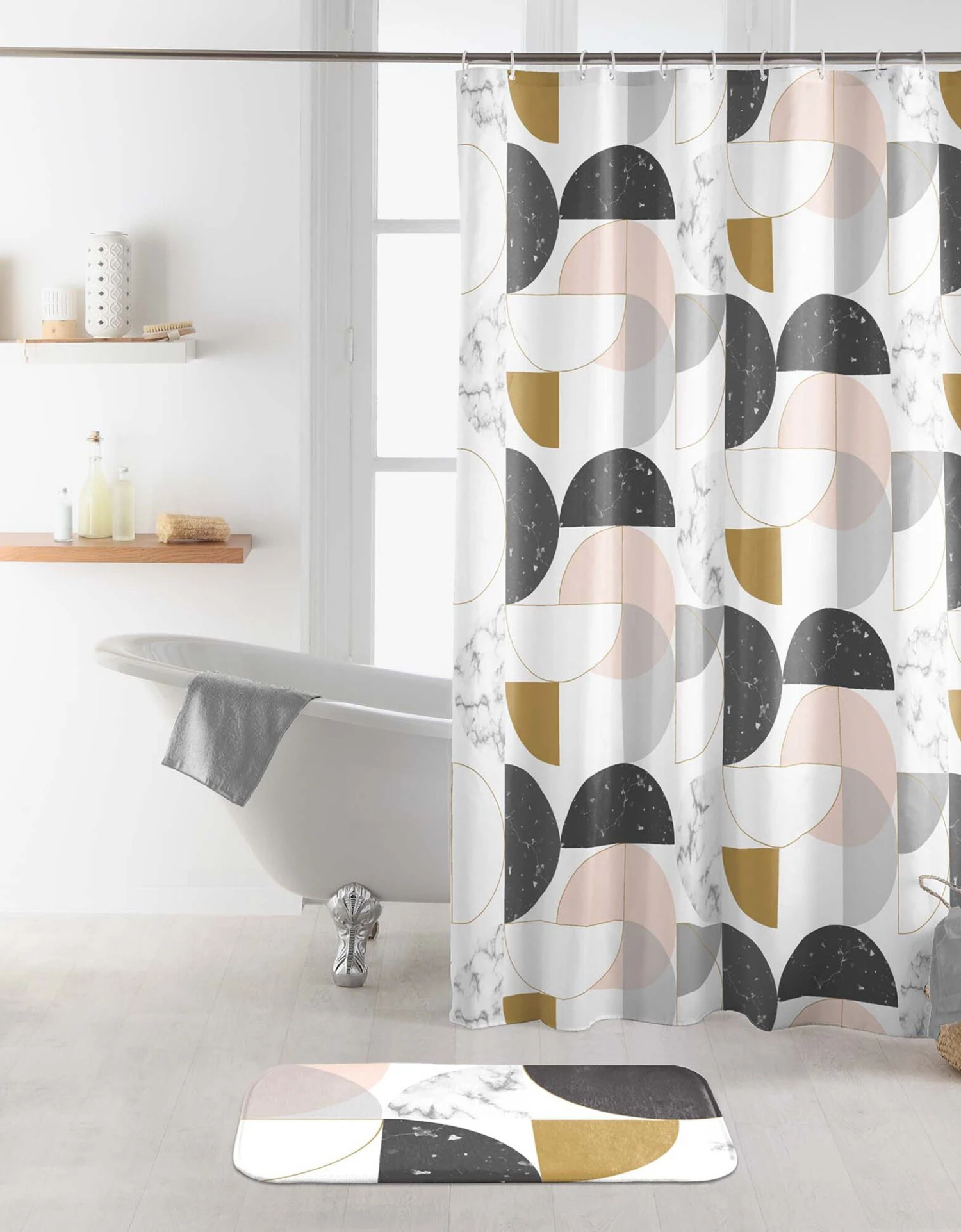 Rideau De Douche Imprimé Géométrique 1 Rideau De Douche Imprimé Géométrique
