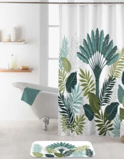 Rideau De Douche Imprimé Tropical