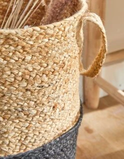 Panier Jute Tressé Naturel / Noir -Maison Douceur Promos Magasin 247097 C01 zoomx vue3