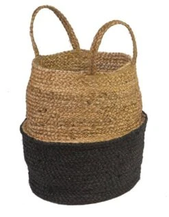 Panier Jute Tressé Naturel / Noir -Maison Douceur Promos Magasin 247097 C01 zoomx vue4