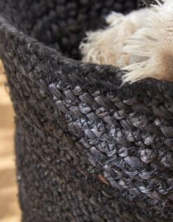 Panier Pliable Jute Tressé Noir -Maison Douceur Promos Magasin 247560 C01 zoomx vue4